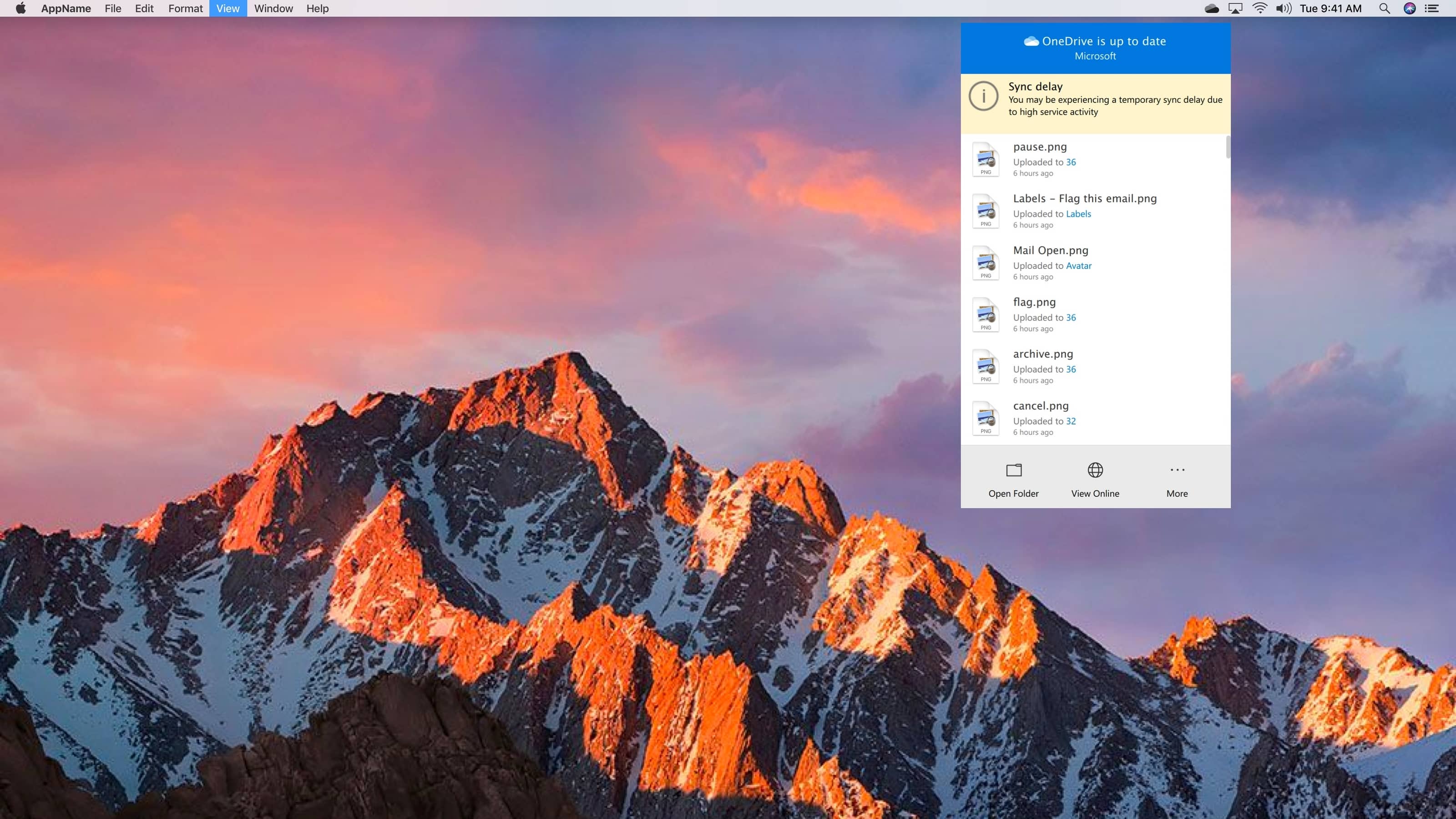 Current OneDrive Toolbar