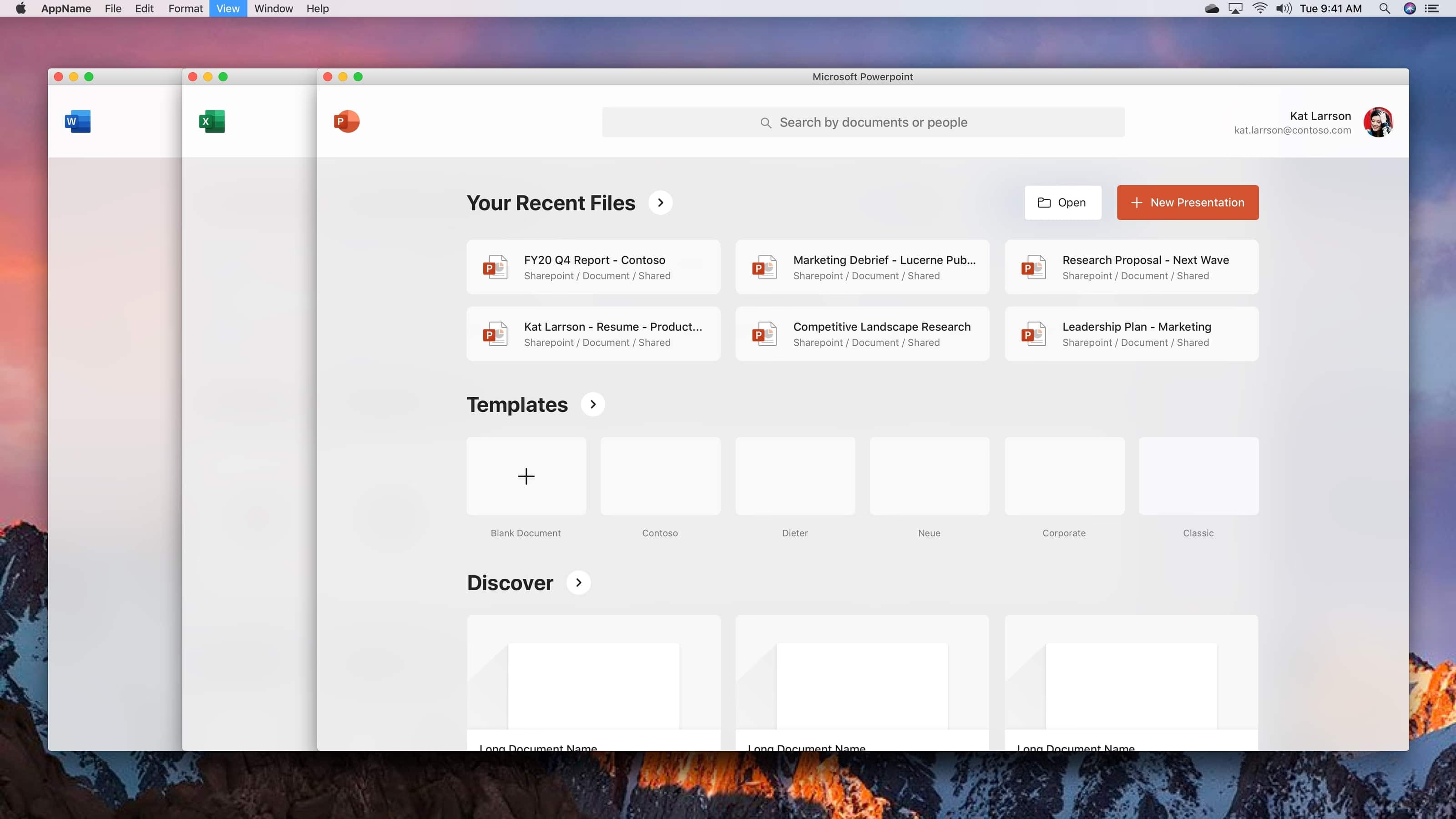 Word, Excel and PowerPoint